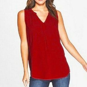 Universal Thread Women's V-neck Red Tank Blouse